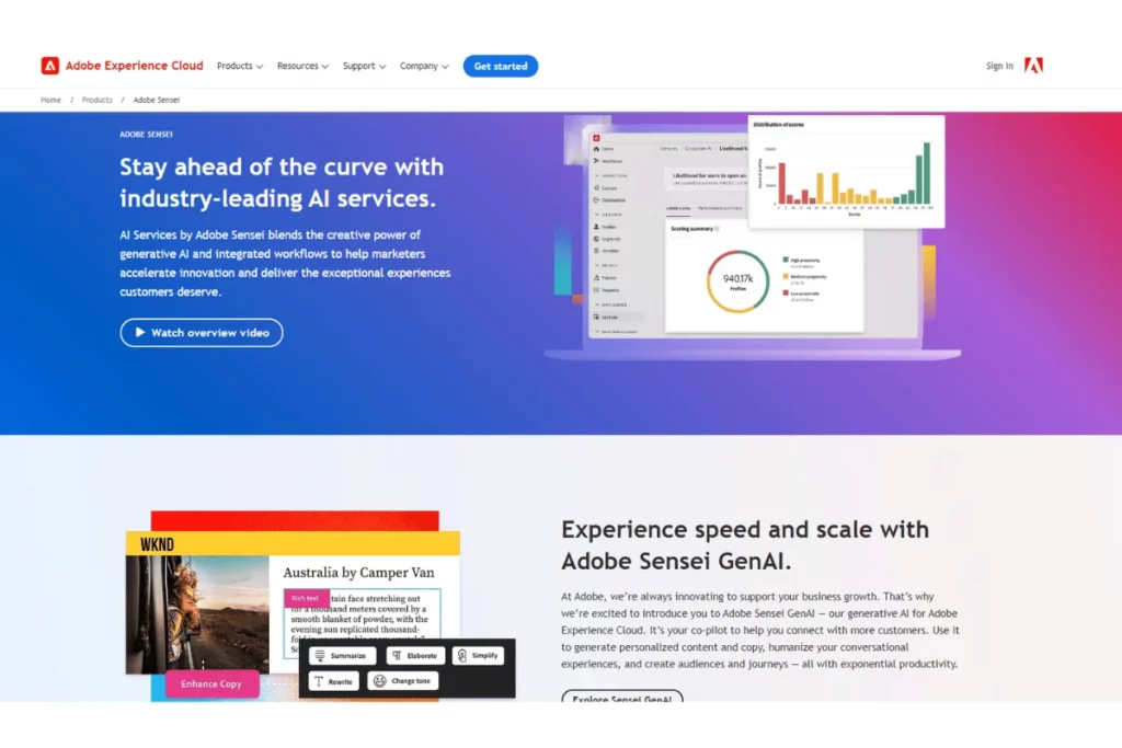 Adobe Sensei Homepage