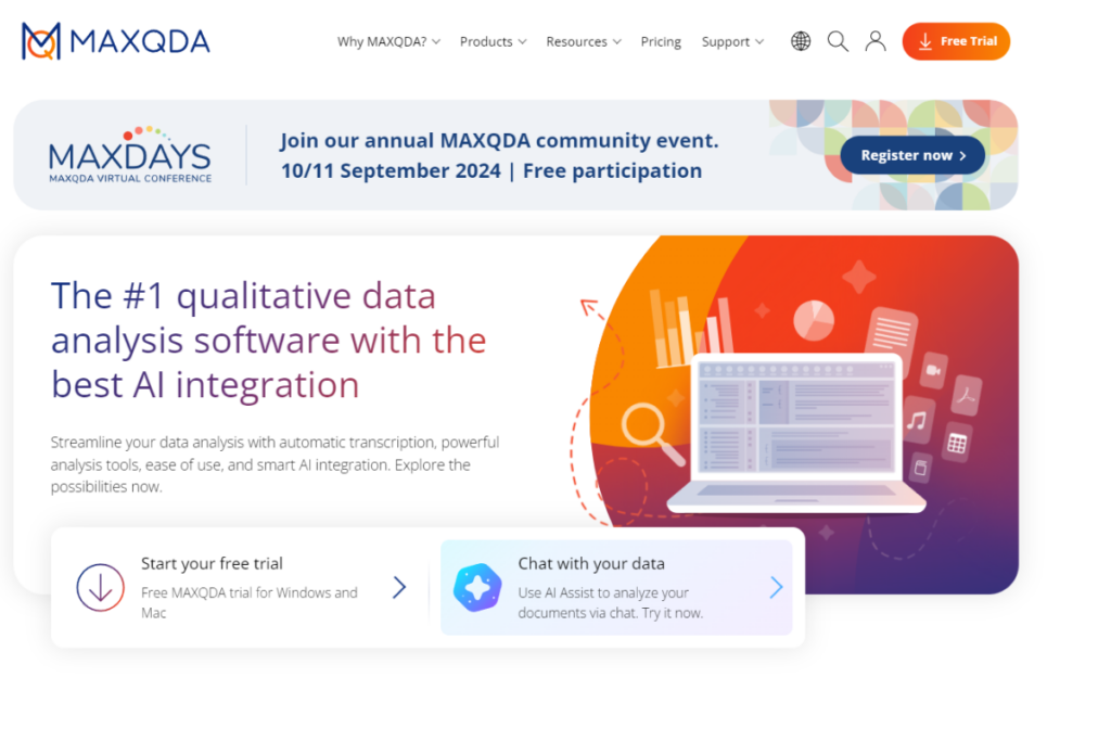 MAXQDA homepage