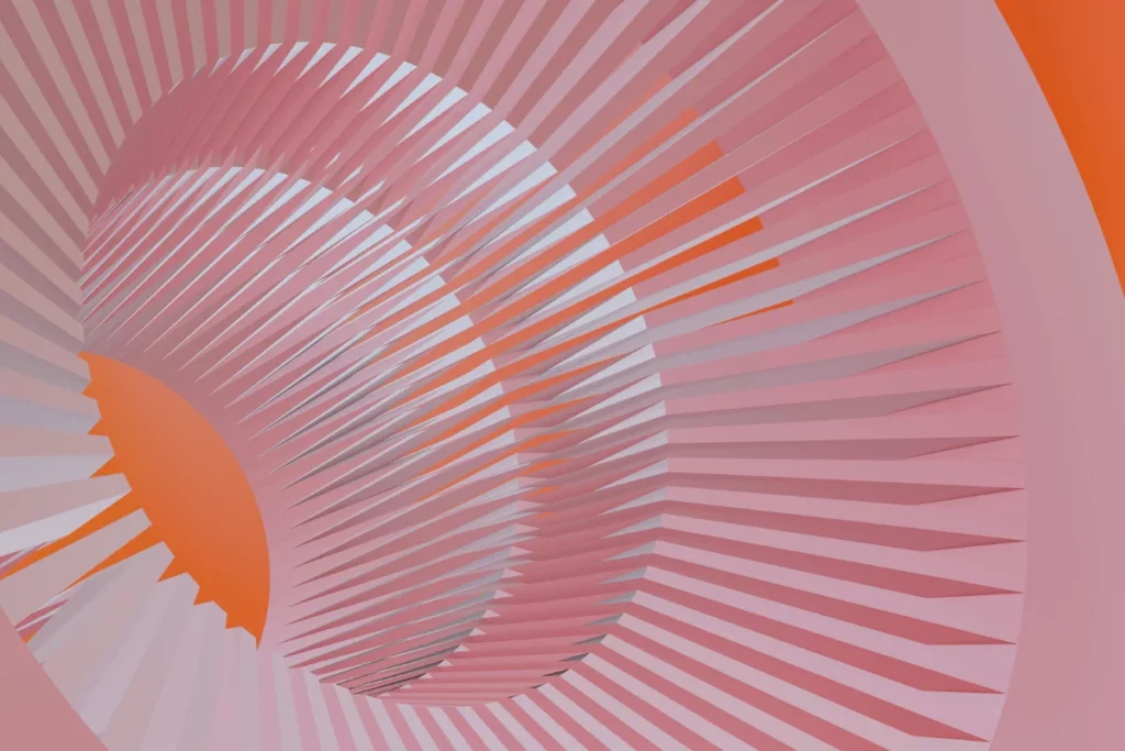 Modern abstract digital art with dynamic curved lines and vibrant contrast.