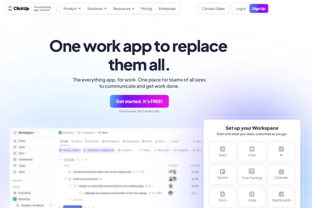 ClickUp Homepage