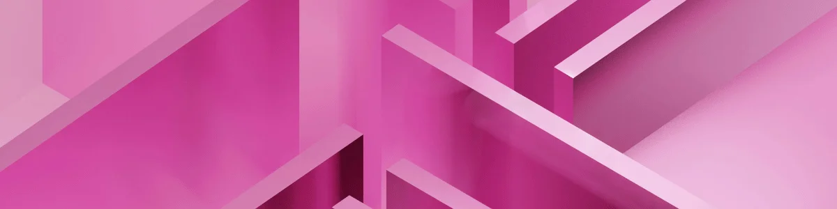 Abstract design featuring layered, 3D pink geometric shapes creating a vibrant and modern aesthetic.