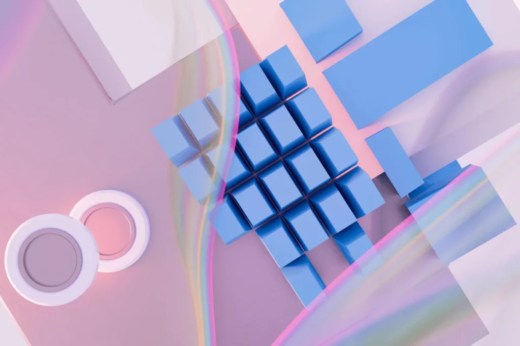 Architectural visualization blending rigid shapes with flexible material dynamics.