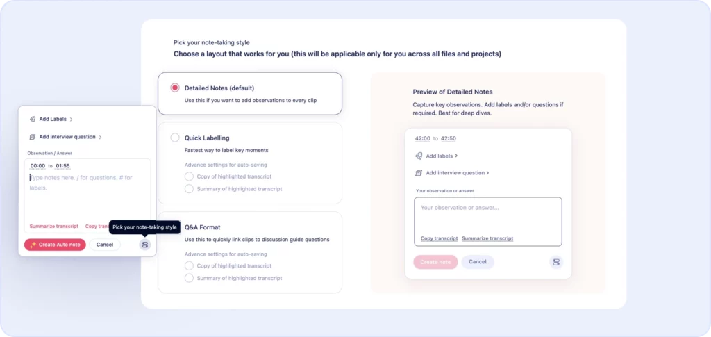 customizing auto-notes based on your note-taking style