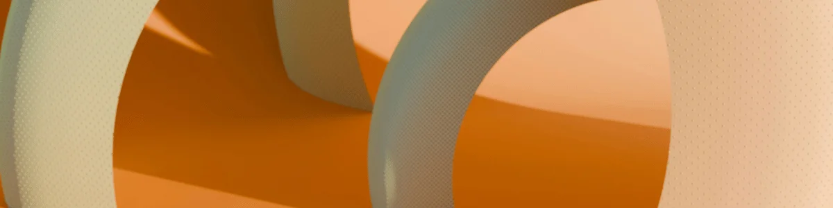 Abstract composition of curved shapes in soft beige and orange tones, creating a smooth, flowing visual texture.
