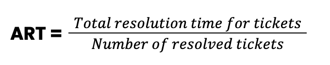 Formula for calculating average resolution time.