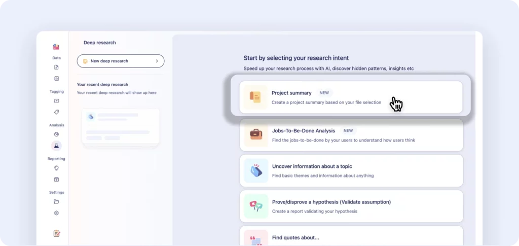 Deep Research Project Summary Template
